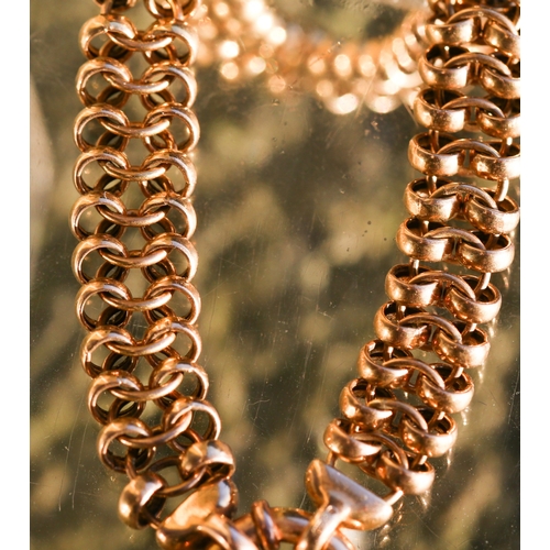 8 - 9 Carat Yellow Gold Fancy Link Bracelet 20cm Long 1cm Wide