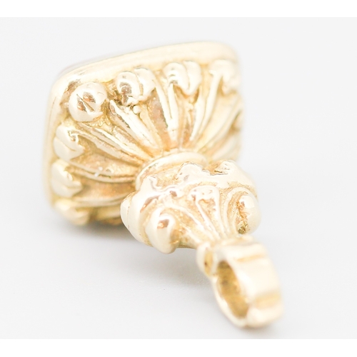 82 - Carnelian Set Seal Fob Pendant Mounted in 9 Carat Yellow Gold 2.5cm High