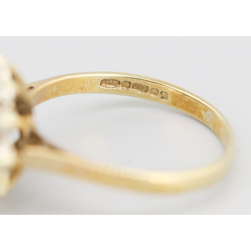 87 - Sapphire and Diamond Set Cluster Ring Mounted in 9 Carat Yellow Gold Ring Size T