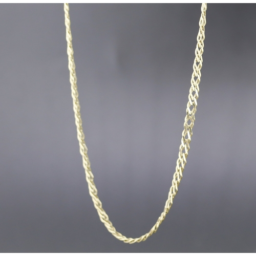 92 - Double Link Flat Cuban 9 Carat Yellow Gold Chain Necklace 60cm Long