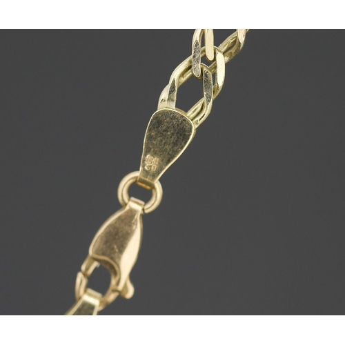 92 - Double Link Flat Cuban 9 Carat Yellow Gold Chain Necklace 60cm Long