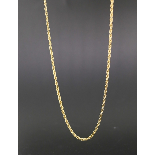 Gold Tone Twist Rope Chain Necklace 66cm Long