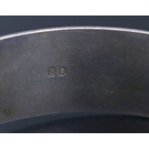 96 - Silver Bangle Bracelet Incised Detail Inner Width 6cm
