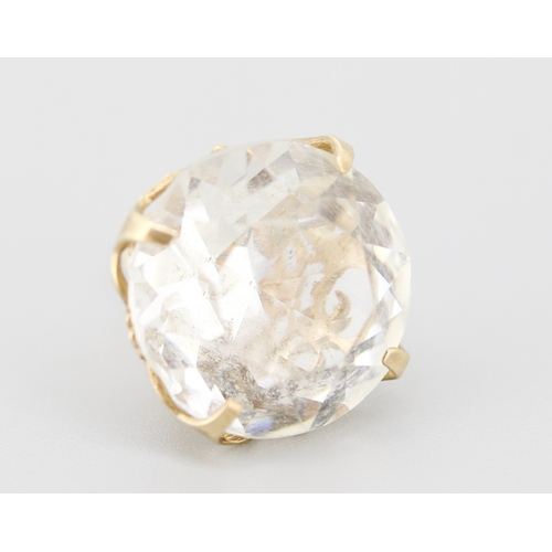 98 - Attractively Detailed Quartz Fob Pendant Set in 9 Carat Yellow Gold 2.5cm High