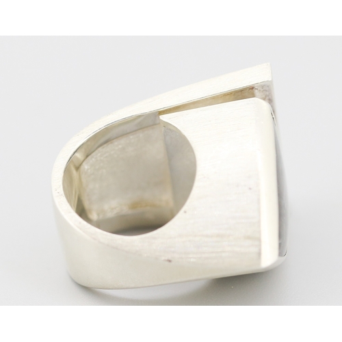 99 - Rutilated Quartz Set Single Stone Statement Ring Mounted in Silver Ring Size L