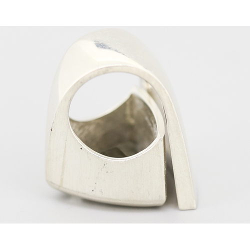 99 - Rutilated Quartz Set Single Stone Statement Ring Mounted in Silver Ring Size L