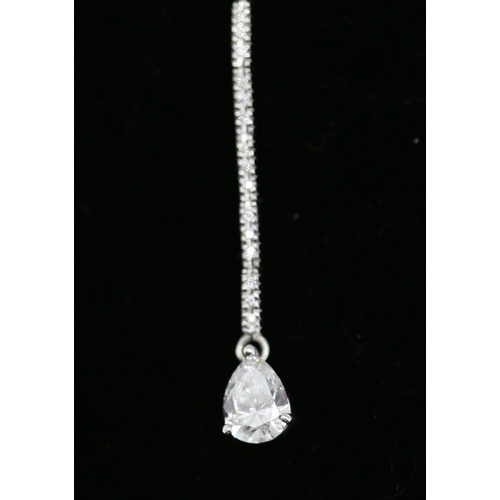 10 - Pear Cut Diamond Solitaire Drop Pendant Necklace Further Set with Hundred and Forty-Six Diamonds Mou... 