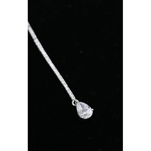 10 - Pear Cut Diamond Solitaire Drop Pendant Necklace Further Set with Hundred and Forty-Six Diamonds Mou... 