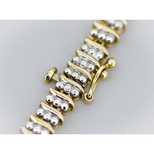 12 - Diamond Cluster Set S Link Necklace Mounted in 9 Carat Yellow Gold 40cm Long Total Diamond Carat Wei... 