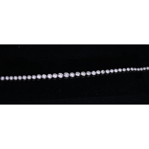 Diamond Fifty Seven Stone Graduated Form Bracelet Mounted in Platinum 18.5cm Long