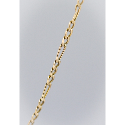 19 - 9 Carat Yellow Gold Figaro Link T-Bar Chain Necklace 46cm Long