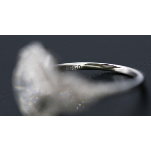 20 - Finely Detailed Diamond Centre Stone Ring with Diamond Set Cluster Surround Mounted in Platinum Cent... 