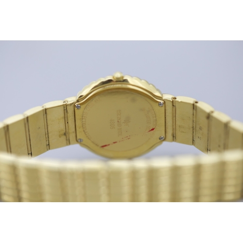 23 - Raymond Weil Geneve 18 Carat Gold Electroplated Nabucco Unisex Wristwatch Midnight Dial Date Apertur... 