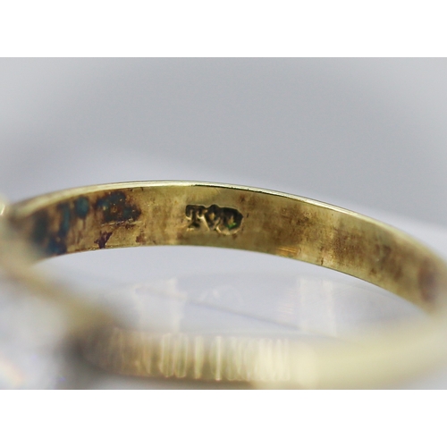 25 - Three Stone Arctic Sapphire Ring Mounted in 9 Carat Yellow Gold Ring Size O