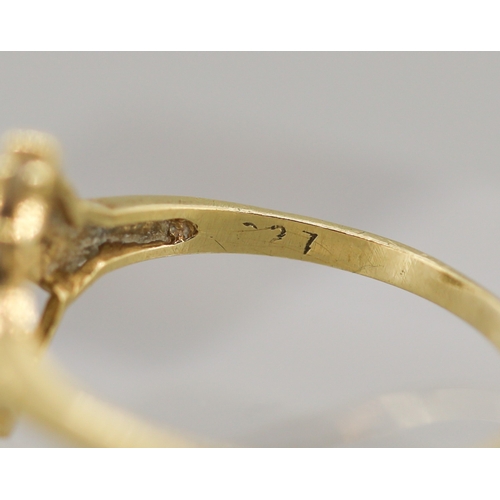 38 - Attractively Detailed Onyx Set Ring with Further Diamond Inset Mounted in 9 Carat Yellow Gold Ring S... 