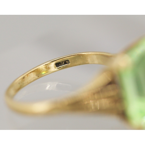 39 - Prasiolite Set Single Stone Ring Mounted in 9 Carat Yellow Gold Ring Size M