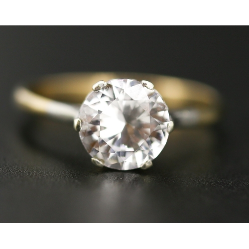 47 - Gemstone Set Solitaire Ring Mounted in 9 Carat Yellow Gold Ring Size Q