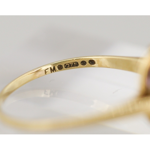 48 - Attractively Detailed Amethyst Set Single Stone Ring Mounted in 9 Carat Yellow Gold Ring Size U