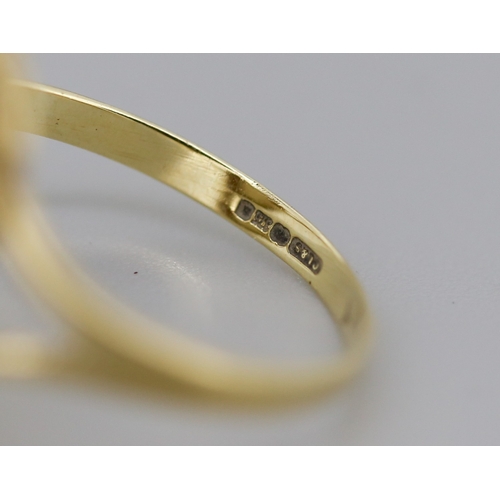 59 - Opal Bezel Set Single Stone Ring Mounted in 9 Carat Yellow Gold Ring Size Q