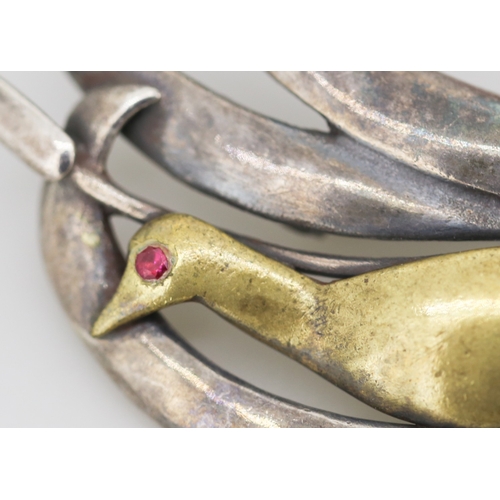 660 - Two Silver Pendants and Attractively Detailed Silver Bird Motif Brooch