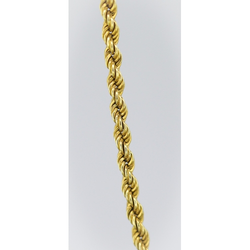 7 - 9 Carat Yellow Gold Rope Chain Necklace 60cm Long