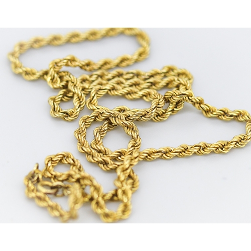 7 - 9 Carat Yellow Gold Rope Chain Necklace 60cm Long