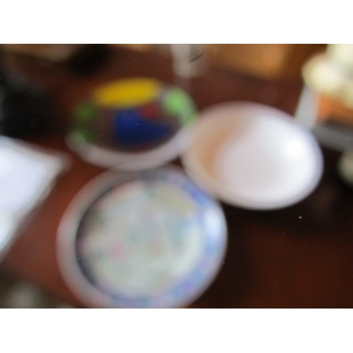 15 - Oriental Charger and Two Others Including Modernist Form Crystal Example with Avian Motif Decoration... 