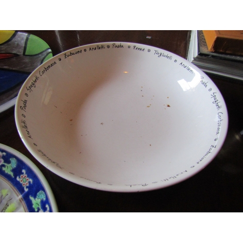 15 - Oriental Charger and Two Others Including Modernist Form Crystal Example with Avian Motif Decoration... 