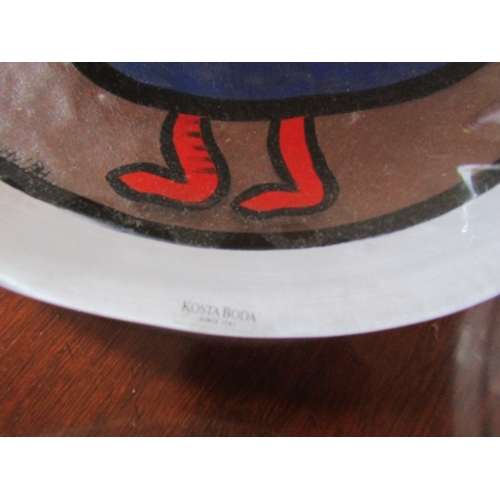 15 - Oriental Charger and Two Others Including Modernist Form Crystal Example with Avian Motif Decoration... 