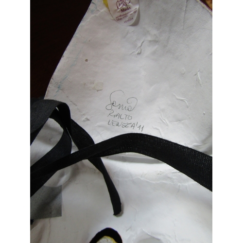 19 - Two Venetian Carnival Masks Each Hand Painted