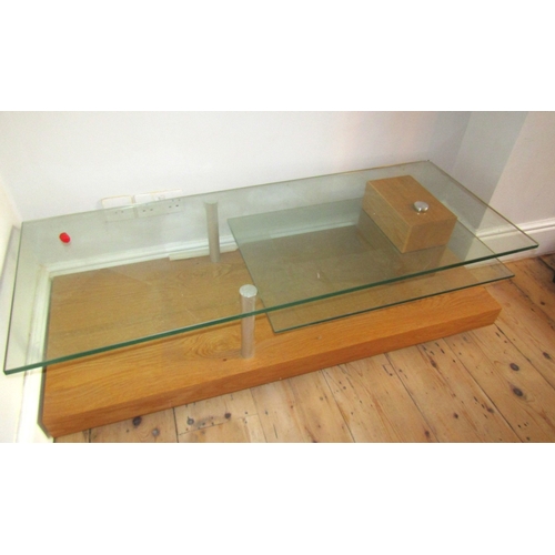 28 - Plate Glass Top Rectangular Form Coffee Table Modernist Design Good quality Approximately 4ft 6 Inch... 