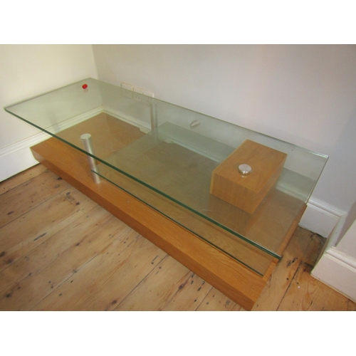 28 - Plate Glass Top Rectangular Form Coffee Table Modernist Design Good quality Approximately 4ft 6 Inch... 