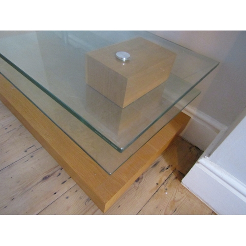 28 - Plate Glass Top Rectangular Form Coffee Table Modernist Design Good quality Approximately 4ft 6 Inch... 