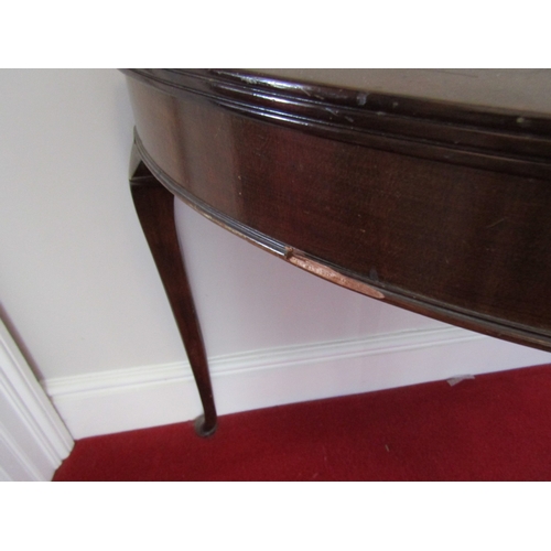 35 - Antique Mahogany Demi Lune Side Table Approximately 32 Inches Wide x 31 Inches High
