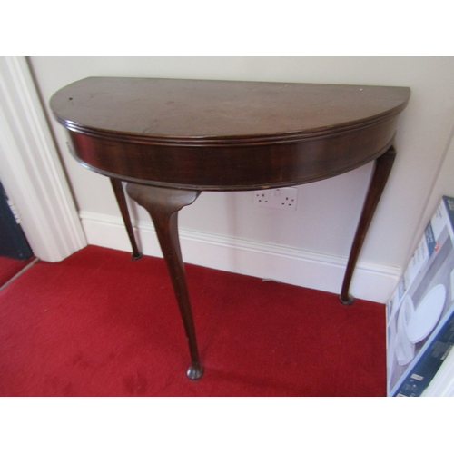 35 - Antique Mahogany Demi Lune Side Table Approximately 32 Inches Wide x 31 Inches High