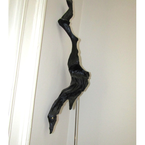 38 - Similar Original Ancient Irish Bog Oak Sculpture Mounted on Block Timber Base Entire Approximately 6... 