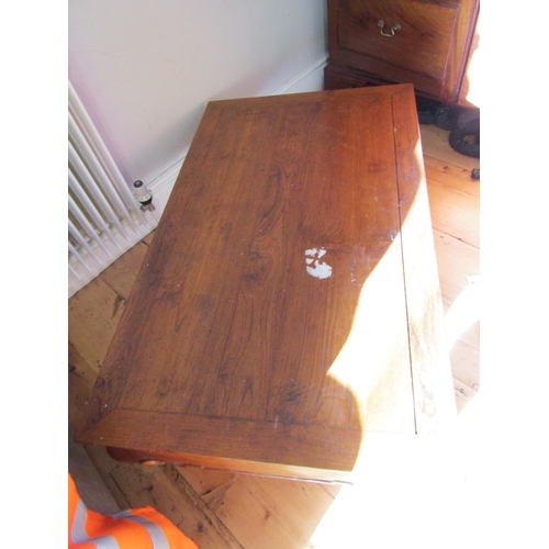 40 - Eastern Hardwood Rectangular Form Carved Coffee or Low Table Approximately 4ft Long x 25 Inches Wide... 