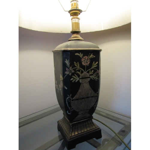 54 - Modern Table Lamp Porcelain with Pleated Shade Electrified Working Order Approximately 30 Inches Hig... 