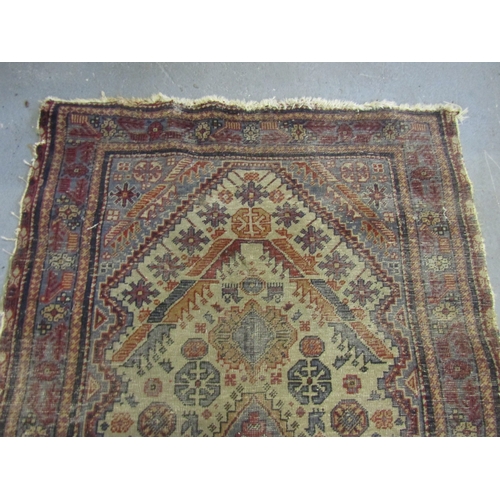 Old Persian Rug Worn Country House Condition 223cm Long x 106cm Wide