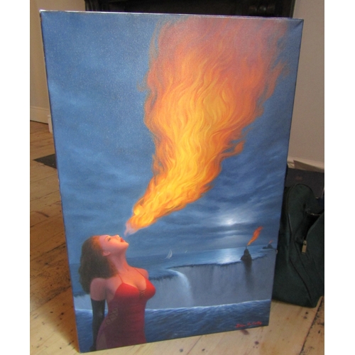 62 - Brian McCarthy b.1960 Siren Oil on Canvas Approximately 32 Inches High x 20 inches Wide Signed Lower... 