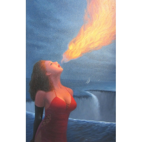 62 - Brian McCarthy b.1960 Siren Oil on Canvas Approximately 32 Inches High x 20 inches Wide Signed Lower... 