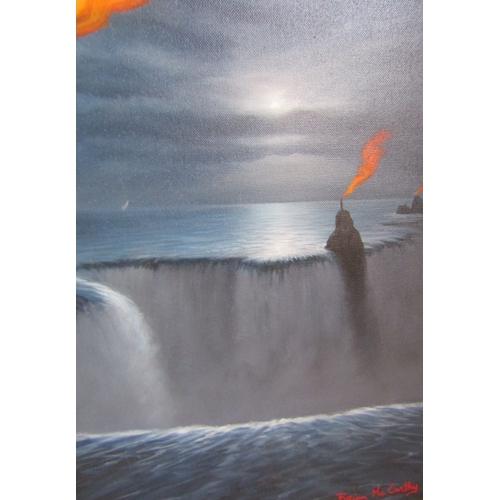 62 - Brian McCarthy b.1960 Siren Oil on Canvas Approximately 32 Inches High x 20 inches Wide Signed Lower... 