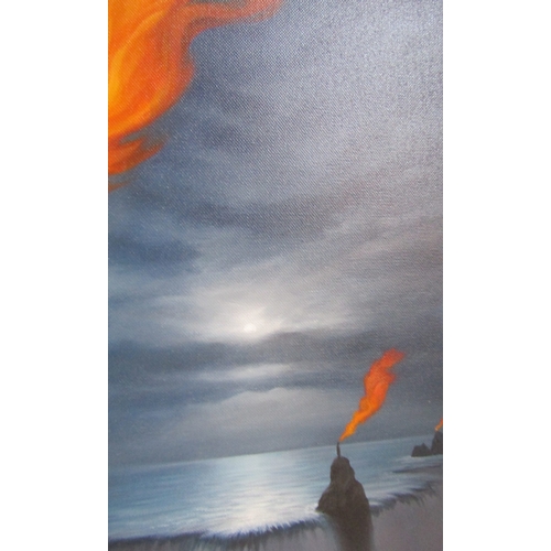 62 - Brian McCarthy b.1960 Siren Oil on Canvas Approximately 32 Inches High x 20 inches Wide Signed Lower... 