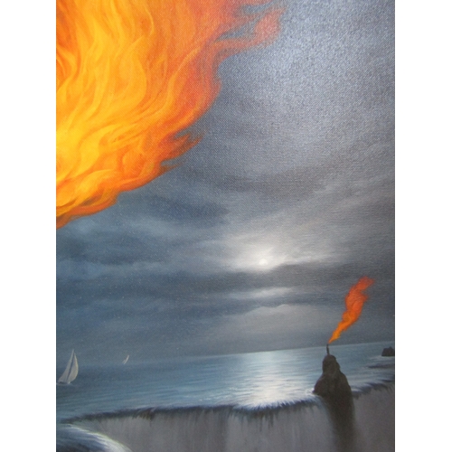 62 - Brian McCarthy b.1960 Siren Oil on Canvas Approximately 32 Inches High x 20 inches Wide Signed Lower... 
