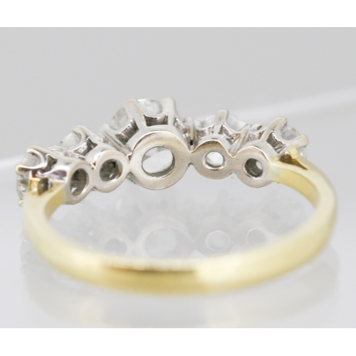10 - Diamond Five Stone Set Ring Mounted in 18 Carat Yellow Gold Centre Stone Approximately 1ct Total Dia... 