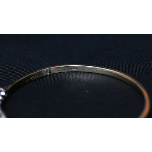 11 - Diamond Eleven Stone Set Bangle Bracelet Mounted in 9 Carat Yellow Gold Centre Stone Approximately 1... 