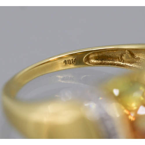 13 - Attractively Detailed Yellow and Orange Sapphire Twelve Stone Set Ring with Diamond Inset and Furthe... 