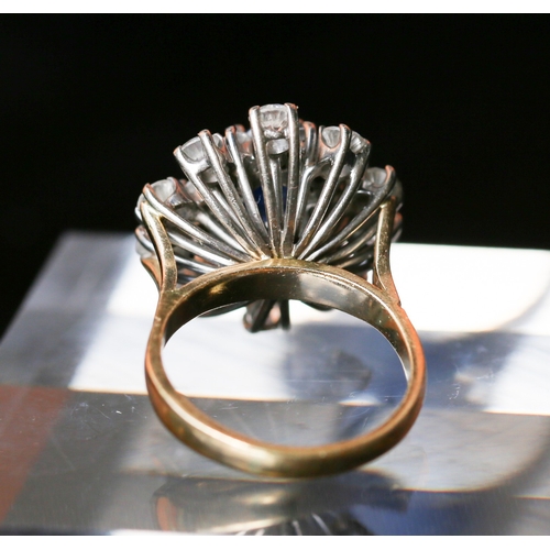 14 - Finely Detailed Sapphire Centre Stone Ring with Diamond Set Double Halo Surround Mounted in 18 Carat... 