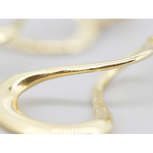 15 - Pair of 9 Carat Yellow Gold Infinity Hoop Drop Earrings 3cm Drop
