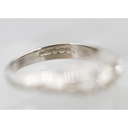 2 - Diamond Three Stone Ring Mounted in 18 Carat White Gold Incised Detailing Total Diamond Carat Weight... 